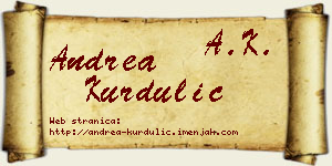 Andrea Kurdulić vizit kartica